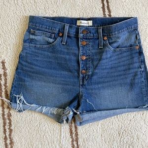 Madewell High Rise Button-Up Denim Shorts 4”